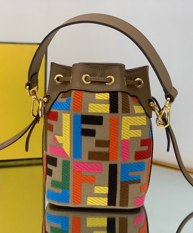 Fendi Mon Tresor Multicolor FF Canvas Mini Bag 8BS010 Polychrome